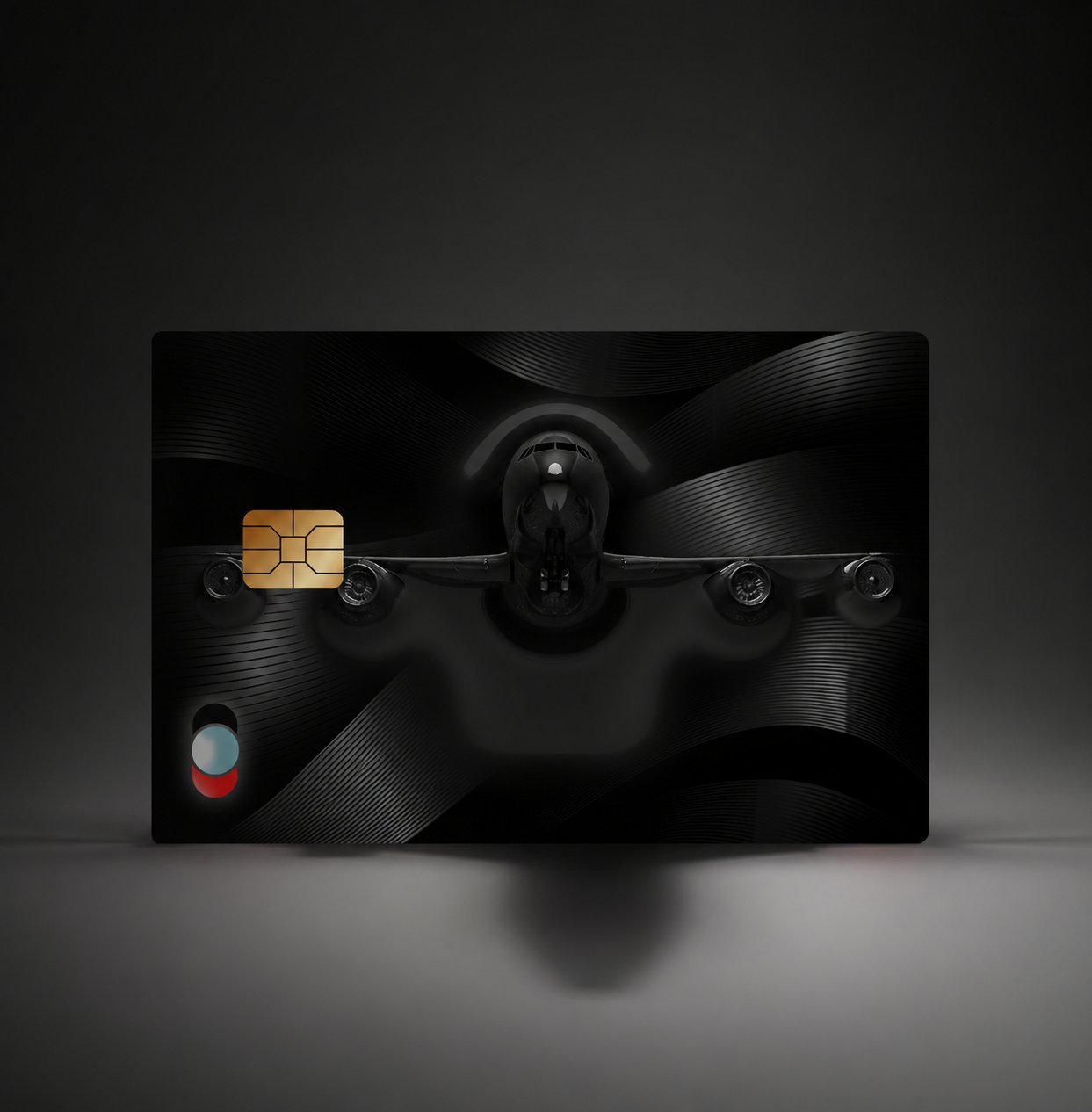 Blink travel card in Nigeria — black card with embossed jet design, loaded and ready before a flight